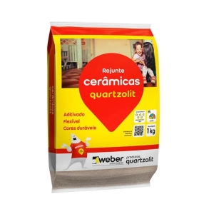 Rejunte cerâmico cinza platina Quartzolit 1Kg